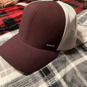 Hurley Brown and White Trucker Hat Snapback